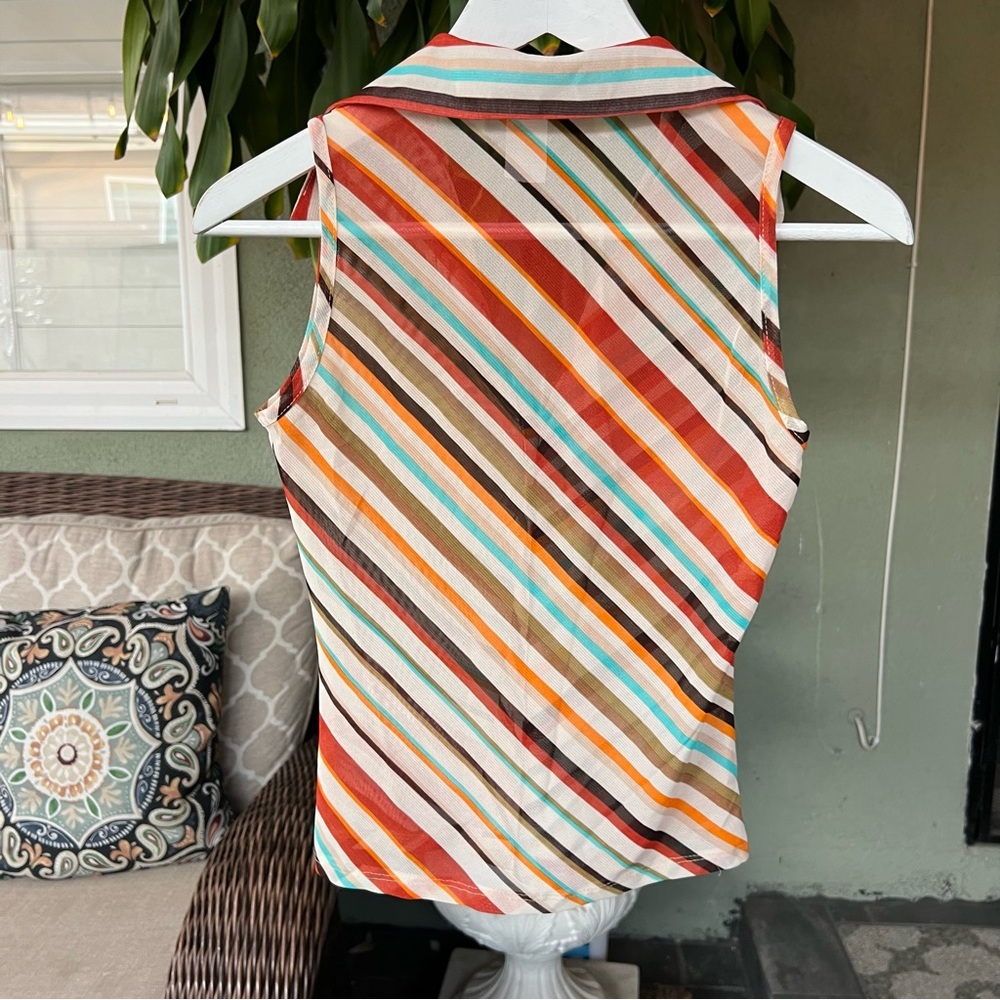 Vintage Striped Collared Button Down - image 2